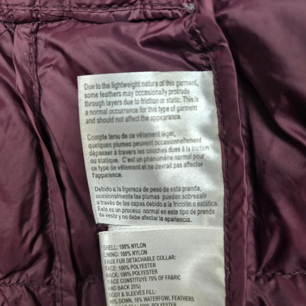 Michael Kors Down Puffer Coat Womens XS Plum‎ Purple Gold Hardware Packable